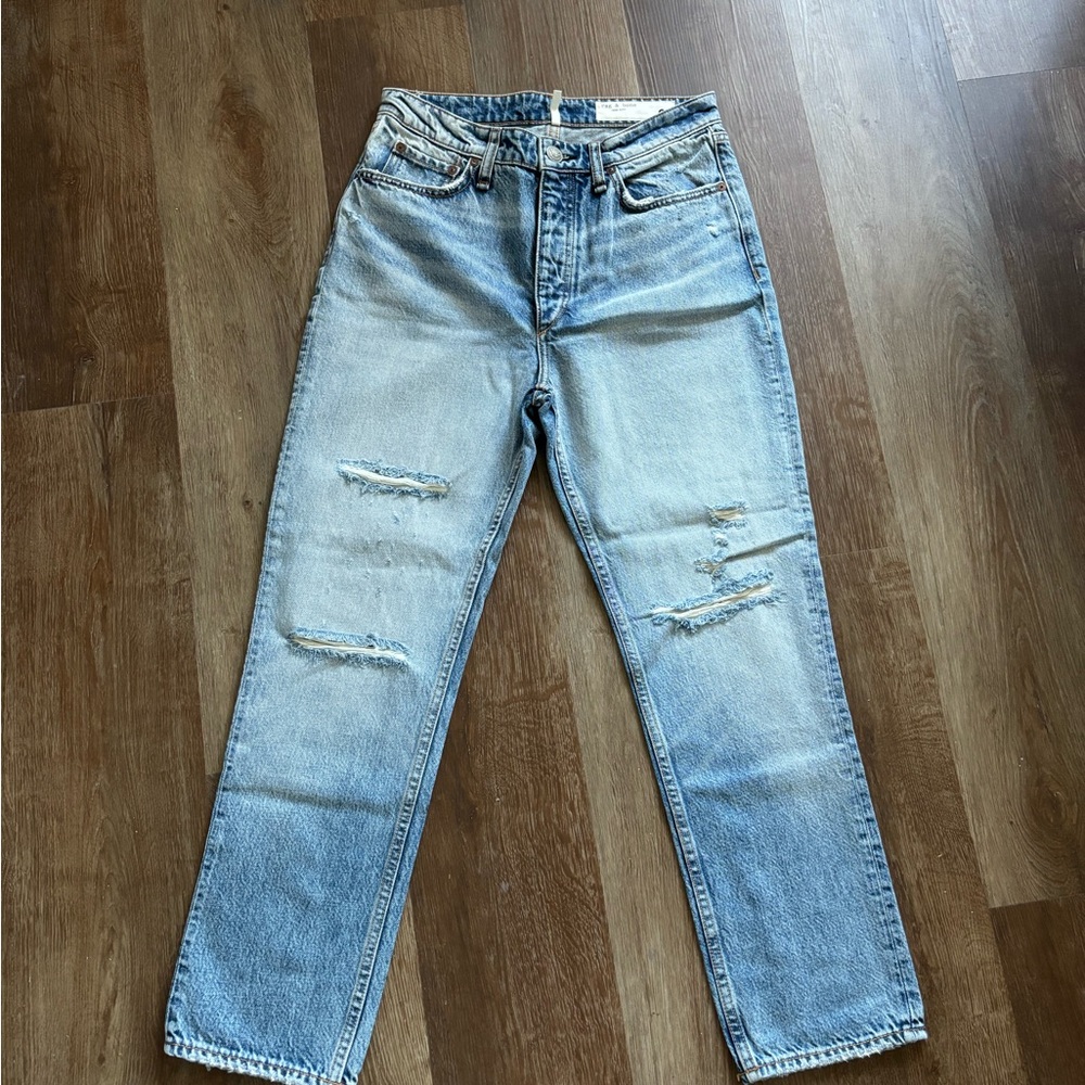 rag & bone Light Blue Shea High-Rise Relaxed Straight Jeans